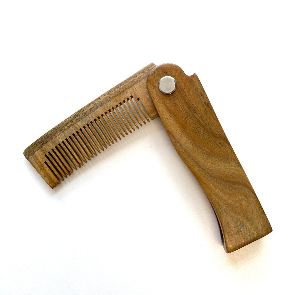 Wooden Folding Beard Comb - Valor Organics